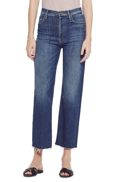 Mother The Rambler High Waist Fray Wide Leg Jeans In On Duty