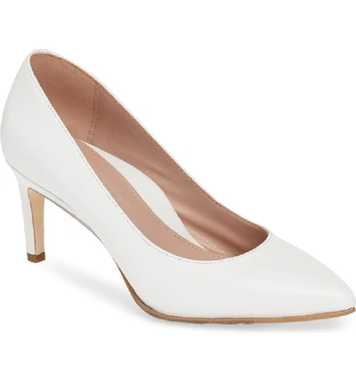 Taryn Rose Collection Gabriela Pointy Toe Pump In White Leather