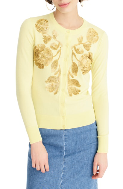 j crew sequin floral sweater