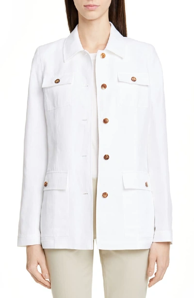 Lafayette 148 Lafayette 138 New York Tamaya Metropolis Linen Blend Jacket In White