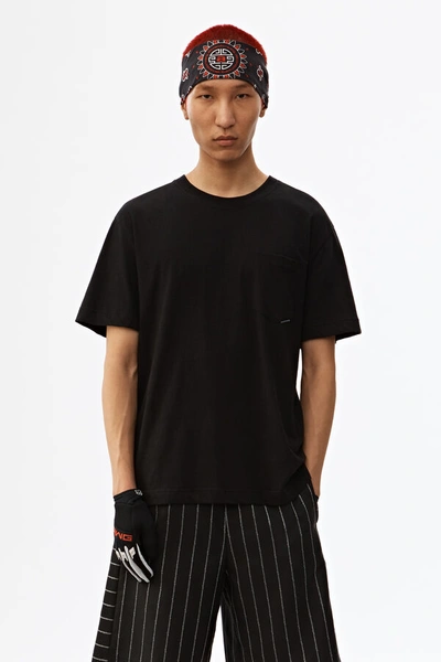 Alexander Wang Pocket Tee In High Twist Jersey In Black