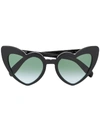 Saint Laurent Heart-shaped Sunglasses In Black