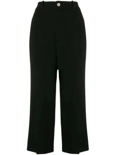 Gucci Pleated Cropped Trousers In Black