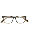 Gucci Rectangular Frame Glasses In Brown