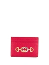 Gucci Double G Horsebit Card Case In Red