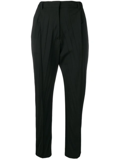 Valentino Pleated Cropped Trousers In Black