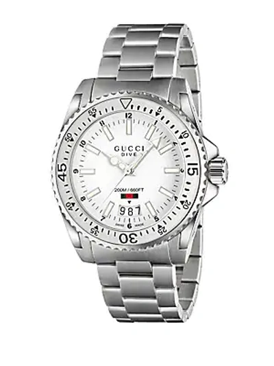 Gucci Dive Stainless Steel Bracelet Watch In Silver