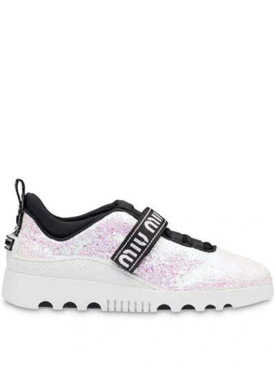 Miu Miu Glitter Sneakers In Pink