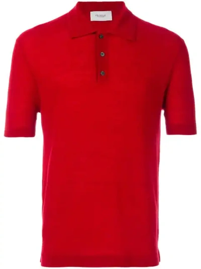 Pringle Of Scotland Embroidered Logo Polo Shirt In Red