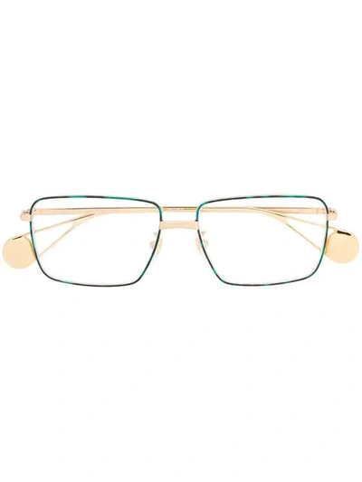 Gucci Rectangular-frame Glasses In Gold