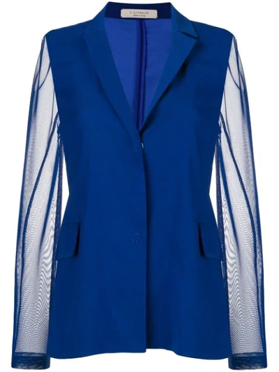 D-exterior Lightweight Fitted Jacket In Blue