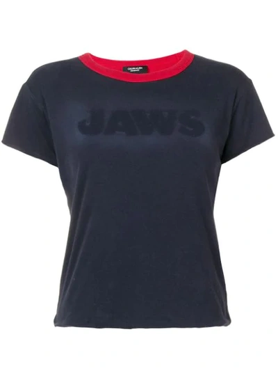 Calvin Klein 205w39nyc Jaws Reversible Cropped T-shirt In Blue