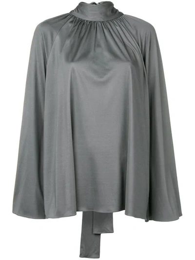 The Row Merrian High-neck Blouse In Grey