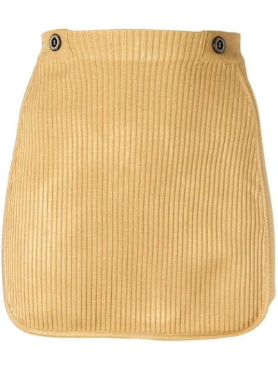 Gcds Ribbed Mini Skirt In Gold