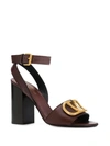 Valentino Garavani Valentino Valentino Garvani Logo Block Heel Sandals - Brown