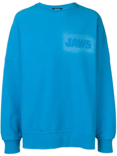 Calvin Klein 205w39nyc Jaws Print Oversized Sweatshirt In Blue