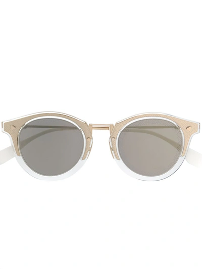 Fendi Round Sunglasses In Gold