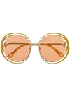 Chloé Carlina Round-frame Sunglasses In Yellow