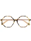 Chloé Willow Octagonal Acetate Glasses In Yellow