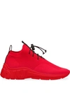 Miu Miu Technical Knit Sneakers In Red