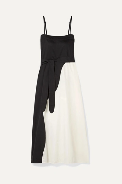 Mara Hoffman Net Sustain Philomena Two-tone Organic Cotton-voile Maxi Dress In Black Cream