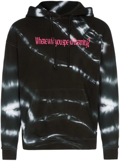 Ashley Williams Eternity Tie Dye Cotton Hoodie In Black