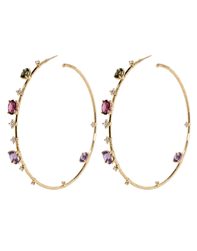 Mattia Cielo Rugiada Rainbow Hoop Earrings In Rose-gld