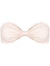 Marysia Antibes Scallop-edge Gingham Bandeau Bikini Top In Pink