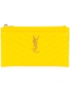 Saint Laurent 经典logo印花手拿包 - 黄色 In Yellow