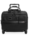 Tumi Alpha 3 Leather Deluxe 4-wheel Laptop Briefcase (35.5cm) In Black