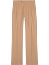 Gucci Long Wool Trousers In Neutrals