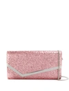 Jimmy Choo Emmie Candyfloss Galactica Glitter Fabric Clutch Bag In Pink