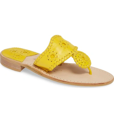 Jack Rogers Women's Jacks Thong Sandals In Yellow Leather