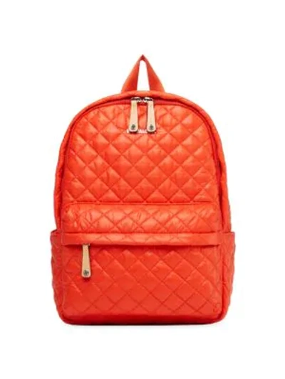 Mz Wallace City Backpack In Bright Orange/silver