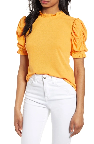 Aqua Puff-sleeve Top - 100% Exclusive In Tangerine