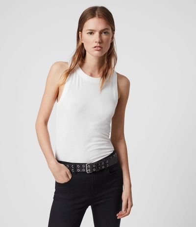 Allsaints Rina Rib-knit Tank In Chalk White