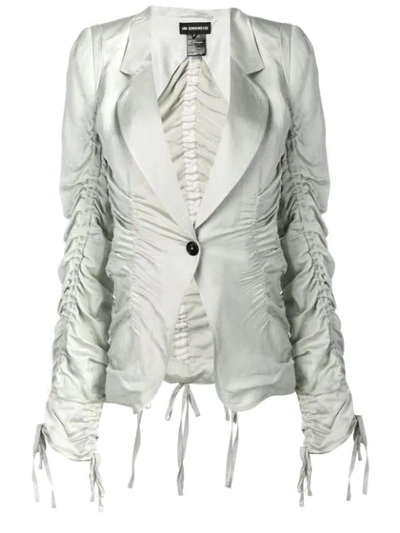 Ann Demeulemeester Ruched Design Blazer In Neutrals