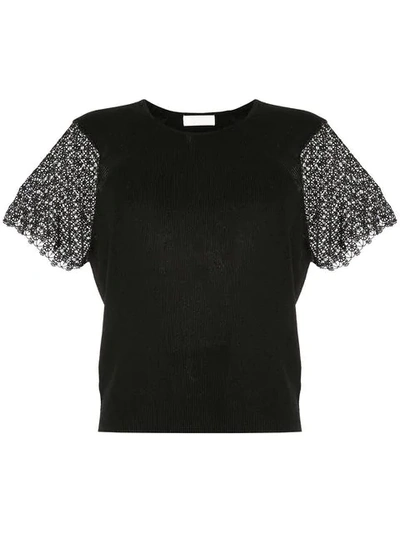 Ballsey Embroidered Blouse In Black