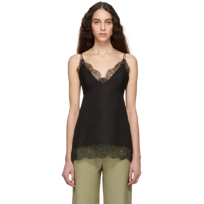 Khaite イマミティトレス 54274132 200 Khaite Carrie Lace-trimmed Cotton Top In 200 Black | ModeSens