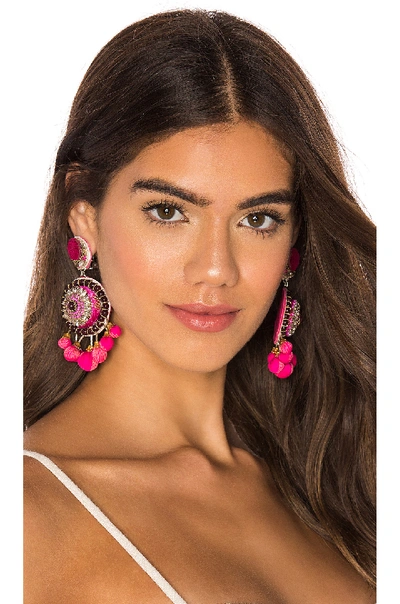 Ranjana Khan Ornament Dangle Earring In Pink.