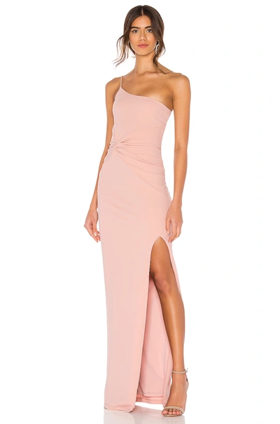 Nookie Lust One Shoulder Gown In Blush