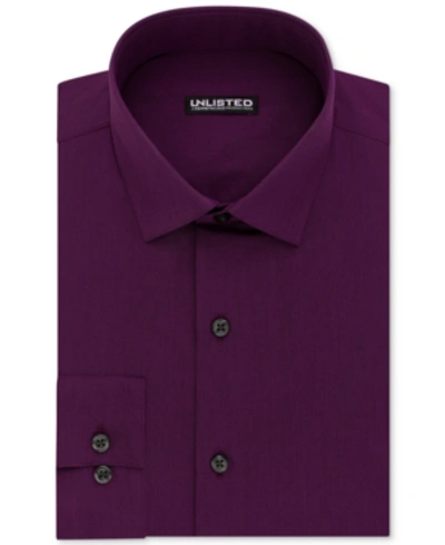 Kenneth Cole Unlisted Men's Slim-fit Solid Dress Shirt In Berry