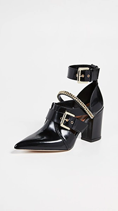 Self portrait Holly Buckled Cutout Bootie In Black ModeSens