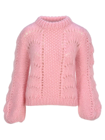 Ganni Hand-knitted Jumper In Mary's Pink ModeSens