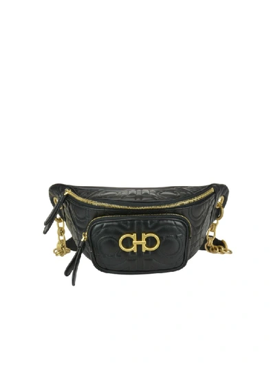 Ferragamo Gancini Belt Bag In Black