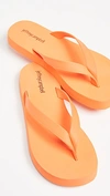 Jeffrey Campbell Surfin Flip Flops In Orange Neon