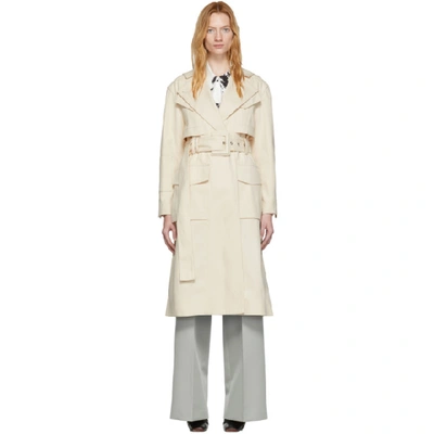 Proenza Schouler Canvas Denim Belted Trench In White