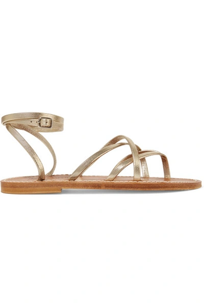 K.jacques Zenobie Leather Sandals In Gold