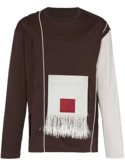A-cold-wall* Front Patch Cotton Long Sleeve T-shirt In Brown