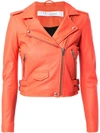Iro Cropped Biker Jacket - Orange